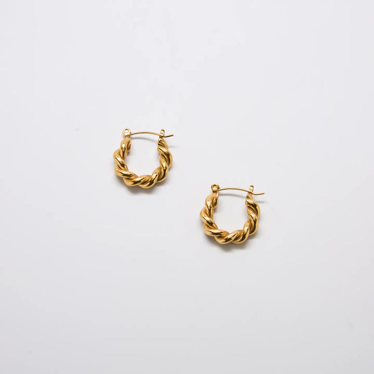 Gold Twist Hoops