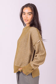 olive two tone sweater