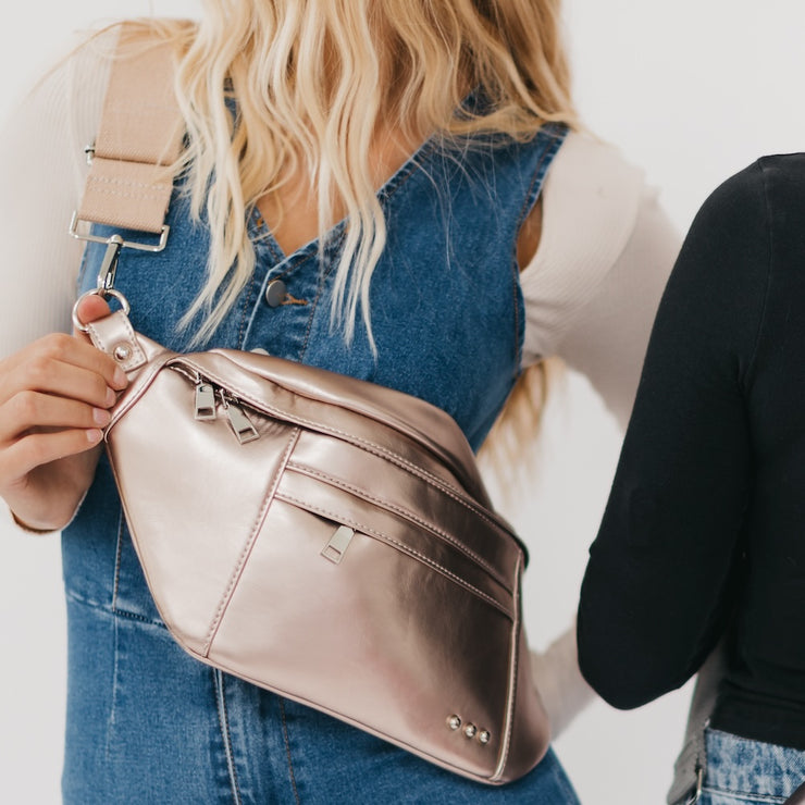 Oversized Metallic Bum Bag