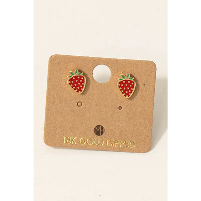 Gold Strawberry Studs