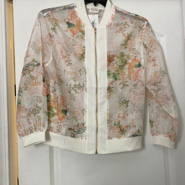 Floral Sheer Bomber Jacket