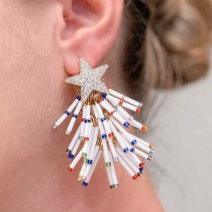 White Christmas Tree Fringe Earring