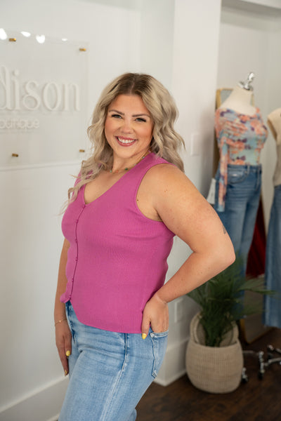 Mulberry Button Down Tank