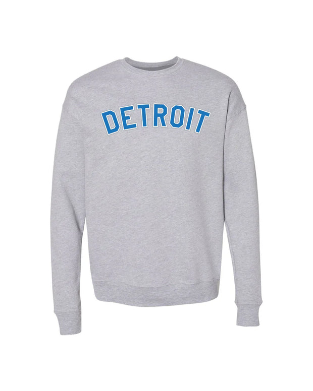 Grey and Honolulu Blue Detroit Sweatshirt-XL