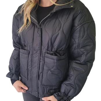 Black quilted coat