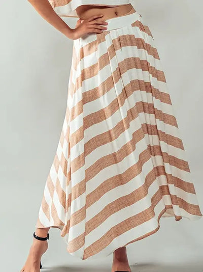Striped Beach Midi Skirt