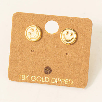 Gold Smiley Studs