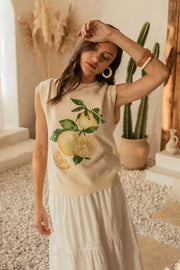 Sleeveless Lemon Sweater - Large