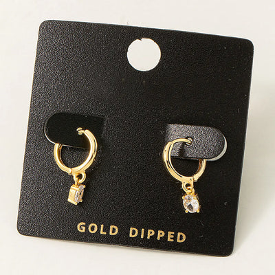 Gold Mini Rhinestone Huggies