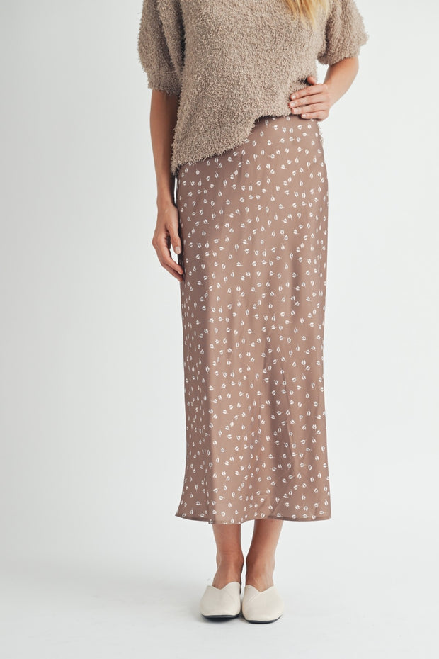 Taupe Floral Skirt