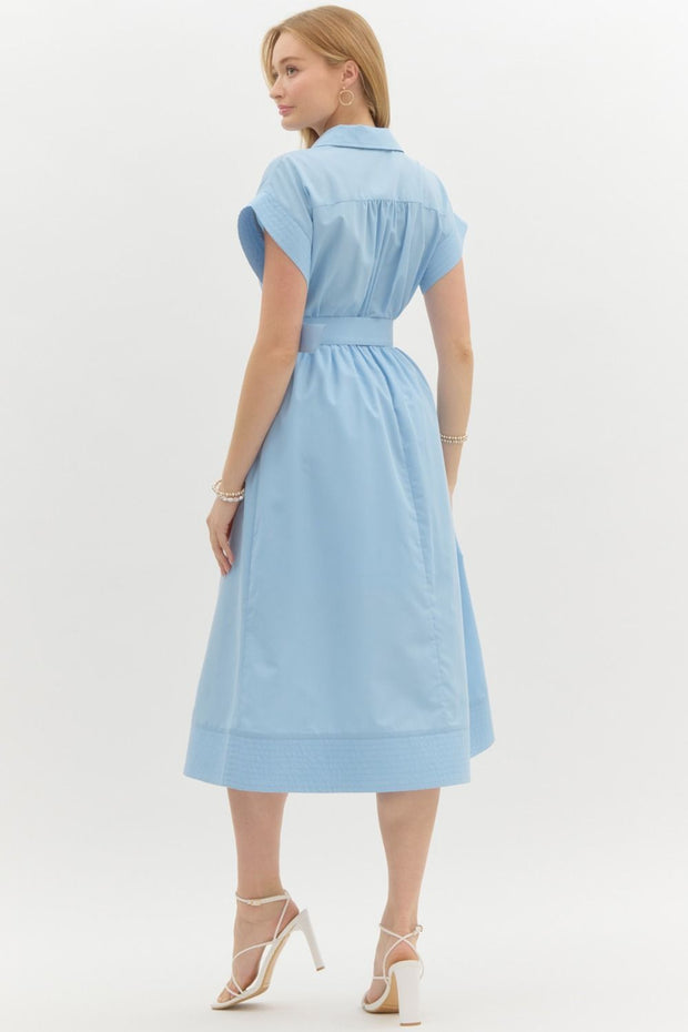 Light Blue Collared Dress