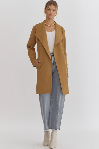 Camel Textured Coat - Large