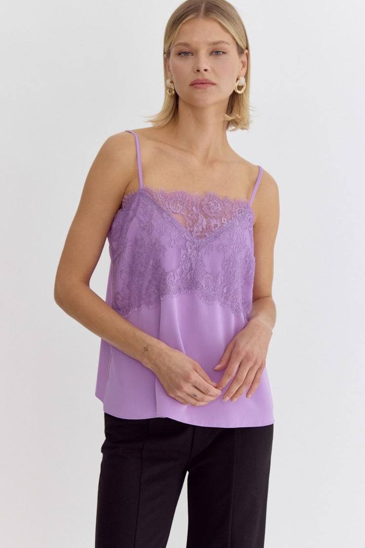 Lavender Lace Tank Top