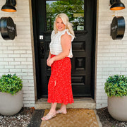 Ditsy Floral Print Pleated Skirt - small