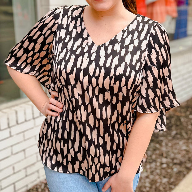 Short Sleeve Pattern Top - small