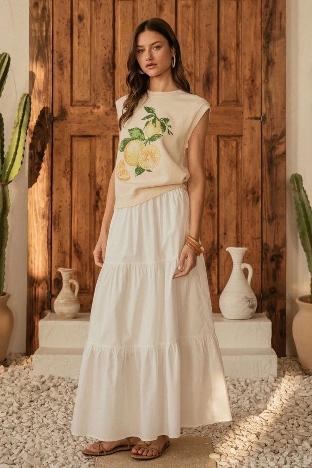 Sleeveless Lemon Sweater - Large