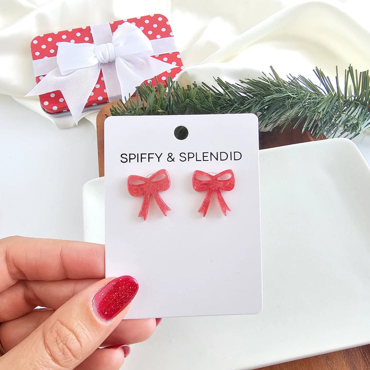 Red Bow Studs