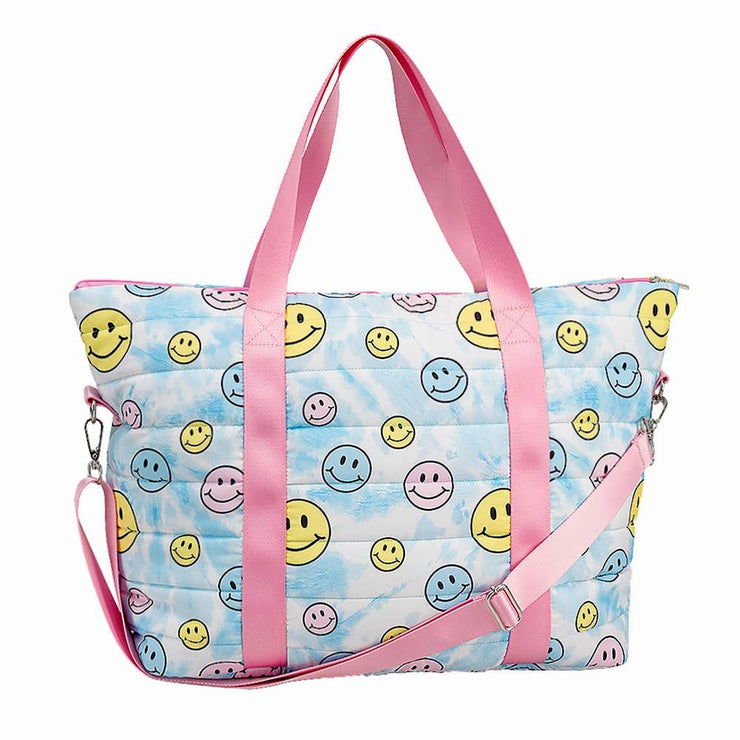 Happy Face Puffer Tote Bag