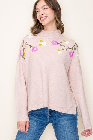 Blush Embroidered Sweater