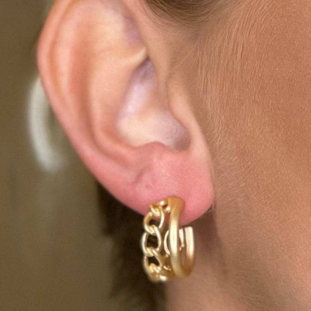 Gold Chain Hoops