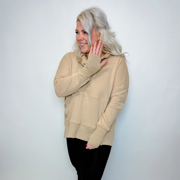 French Terry Oversized Hoodie - white